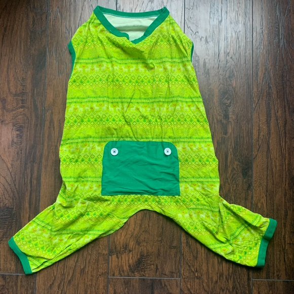 Target Other - NWOT Dog onesie, holiday green drop seat Pajamas